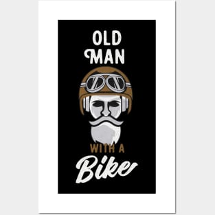 Old Man Motorcycle Club Vintage Grunge Biker Posters and Art